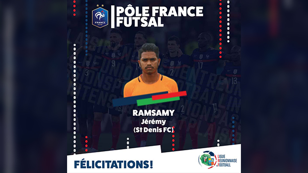 Le jeune Jérémy Ramsamy devient le 1er joueur Réunionnais à intégrer le Pôle France Futsal 