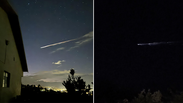 Observation: A light trail is visible in the sky over Reunion Island this morning!