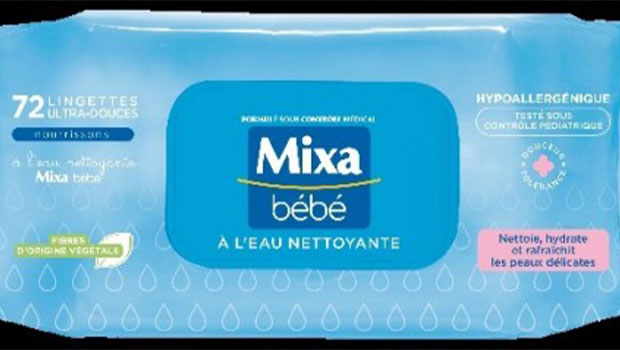 Lingettes à l'eau nettoyante, Mixa bébé (x 72)